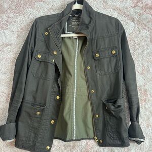 J. Crew Olive Military Jacket with Gold Buttons